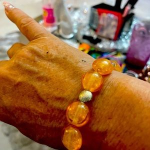Elegant Orange Beaded Bracelet-PRICE FIRM!